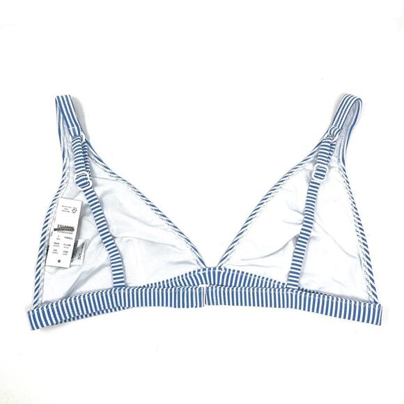 NEW Madewell Wide-strap Bikini Top in Seersucker Blue Women's Large $79 BX714 - Picture 6 of 10